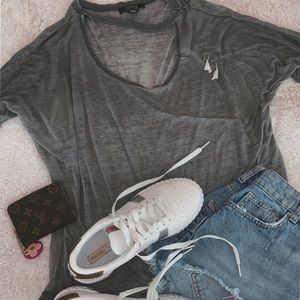 Grey see through T-shirt